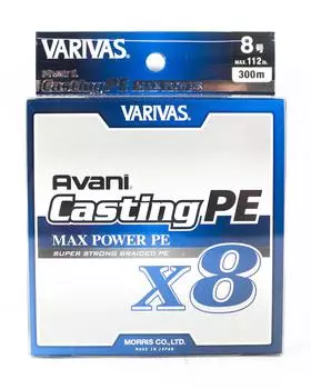 Линия Varivas PE New Avani Max Power Casting X8 300 м PE 8 112 фунтов (8623) белый