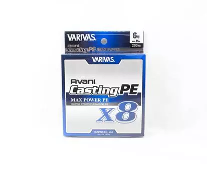 Линия Varivas PE New Avani Max Power Casting X8 200 м PE 6 85 фунтов (7686) белый