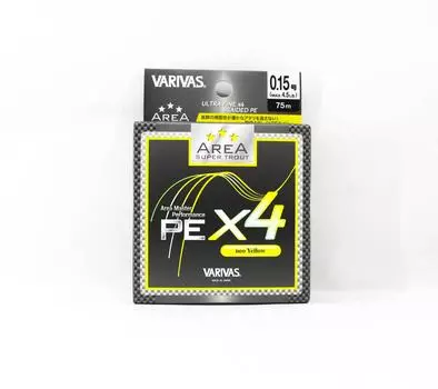 Линия Varivas PE Super Trout Area PE X4 Желтый 75 м PE 0,15 Макс. 4,5 фунта (7983 жёлтый