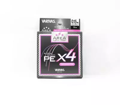 Линия Varivas PE Super Trout Area PE X4 Розовый 75 м PE 0,15 Макс. 4,5 фунта (8027) розовый
