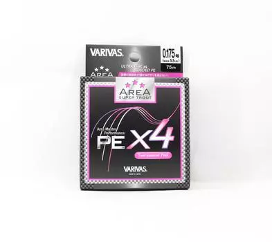 Линия Varivas PE Super Trout Area PE X4 Розовый 75 м PE 0,175 Макс. 5,5 фунта (8034) розовый