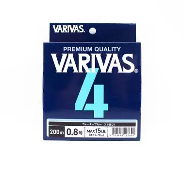 Линия Varivas PE Varivas 4 X4 Синий 200 м PE 0,8 Макс. 15 фунтов (0601) синий