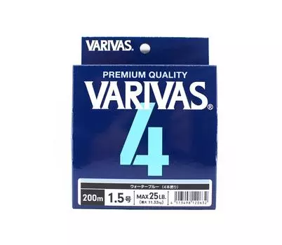 Линия Varivas PE Varivas 4 X4 Синий 200 м PE 1,5 Макс. 25 фунтов (0632) синий