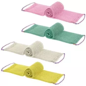 Linkidea 4 шт. в упаковке, африканская отшелушивающая сетка для спины, отшелушивающее полотенце для душа с длинной веревкой для глубокого массажа для душа