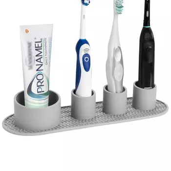Linkidea Electric Toothbrush Holder Silicone Toothbrush Stand Countertop 4 Slot Electric Toothbrush Holder Organizer Compatible with Pro 100 Spinbrush