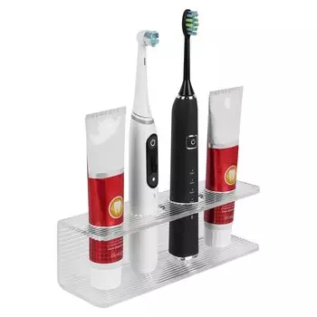Linkidea Wall Mounted Electric Toothbrush Holder for Bathroom Acrylic Electric Toothbrush Hanger Compatible with Oral B iO Series Adhesive Toothbrush