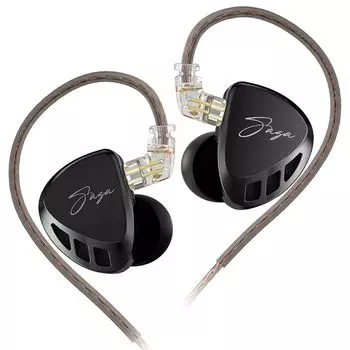 Linsoul KZ Saga Dynamic Canal Black Новый дизайн наушников HiFi Инновационная усовершенствованная акустическая структура Разработанный драйвер Беспрецедентное разрешение деталей