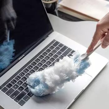 Lint-Free Fiber Brushes Disposable Desk Cleaning Brush Chicken Feather Blanket Adsorption Dust синий/белый