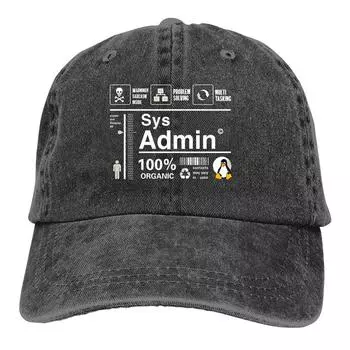 Linux Kit Инфографика Системный администратор Пингвин Бейсболка Мужские шляпы Женские козырьки Защитная крышка Компьютер ЦП Ядра Кепки Adjustable чёрный
