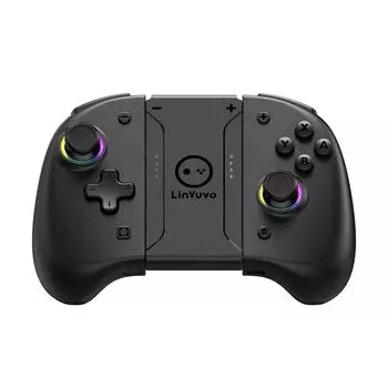 LinYuvo KS37 Meteor Light беспроводной джой-пад для Switch/Switch OLED, с 6-осевым гироскопом, турбо и вибрацией, программируемый чёрный