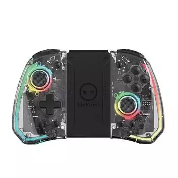 LinYuvo KS40 Прозрачный беспроводной джойстик с 8-цветным светодиодом для Switch/NS OLED, джойстик с функцией Turbo для Lite