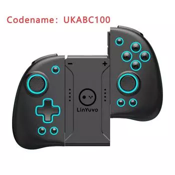 LinYuvo KS47 беспроводной игровой контроллер для Switch/OLED с 8-цветным регулируемым светодиодом, джойстиком с эффектом Холла/кнопкой Back Map/Turbo чёрный