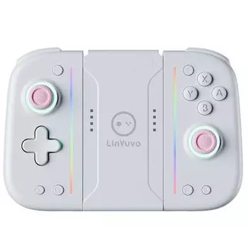 LinYuvo переключатель joy con механические кнопки сзади проклеены цветной свет макрос функция Bluetooth игровой контроллер серый ясень