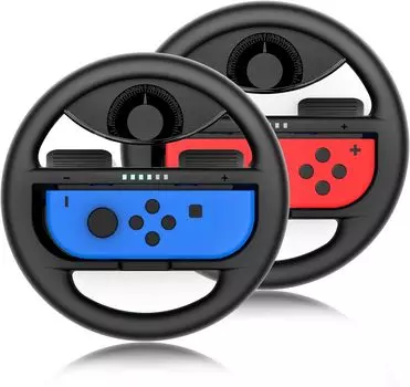 LinYuvo Switch/OLED рулевое колесо для контроллера Joycon, руль Switch Racing, ручка для вождения Mario Kart 8 Deluxe, 2 шт. в упаковке