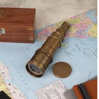 Линза для оптического телескопа Nautical Brass 49,53 см с деревянной коробкой Sheesham