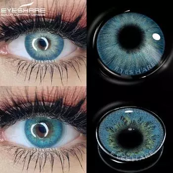 Линзы для глаз Eyeshare, 1 пара, контактные линзы синего цвета Паттайи для глаз, натуральные мягкие контактные линзы для глаз, косметические цветные линзы