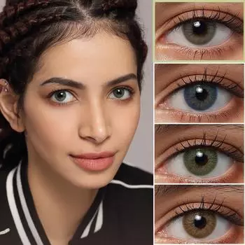 Линзы FreshGo натурального цвета для глаз, 1 пара годовых цветных линз серии Cloud, серые косметические контактные линзы, косметические цветные линзы для глаз