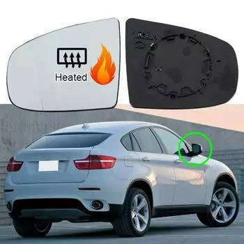 Линзы зеркала заднего вида автомобиля с электрическим подогревом, боковое стекло заднего вида слева/справа, внешние детали для BMW X6 X5 E70 E71 E72 2007-2014