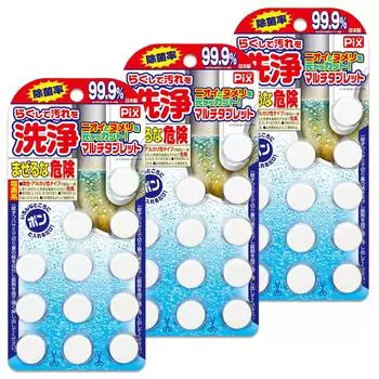 Lion Chemical Pix Легко очищает грязь и дезинфицирует трубы для стоков и 12 таблеток x 3 набора [Оптовая закупка] Мульти-таблетка (Уборка кухни,