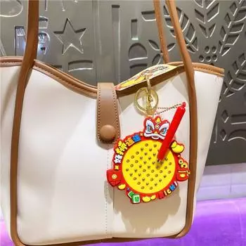 Lion Dance Mini Смешной брелок Стань богатым Рисование Игрушка Подвеска Игрушка для вечеринки with Red&Yellow Bell