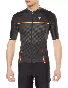 Lion de Capelmuur Gazelle 3 Cycling Unfinished Mesh UV Size XL Jersey, Unisex, Cuffs, Sweat-Wicking, Quick-Drying, Sides, Protection, Black, чёрный