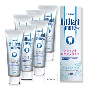 LION DENT Brilliant More Double Natural Peppermint 90 г x 6 Отбеливающая зубная паста