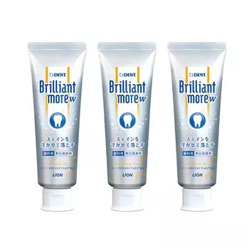 Lion Dental Materials Паста отбеливающая Brilliant More Double Apricot Mint 3 бутылки more Dental Exclusive Product Whitening (90г) [Блестящий w]