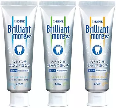 Lion Dental Materials Паста Отбеливающая Brilliant More Double Natural Абрикос Цитрус Мята 1 шт. Brilliant more Эксклюзивный стоматологический продукт Отбеливание