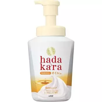 Lion hadakara body soap foam rose garden scent 530ml oil-in type foam body soap