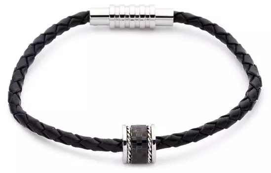 LION HEART Stainless Steel Pair Bracelet 04B121SM [Lion Heart] (Men s/Black)