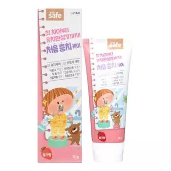 LION KIDS SAFE 90g Детская зубная паста со вкусом клубники