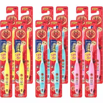 LION Lion toothbrush for 1 and a half to 5 years old Anpanman set of 12 pieces children s