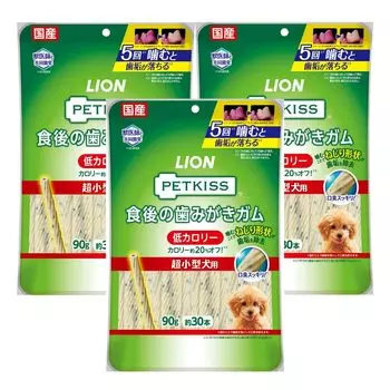 Lion PETKISS dog toothpaste gum after low for very small 3 bulk purchase LIONPET treats, meals, calorie, dogs, pack,