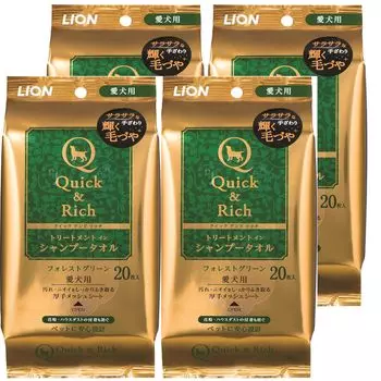 Lion Quick Rich Treatment In Shampoo Полотенце для собак Forest Green 20 шт. x 4 шт. LIONPET &