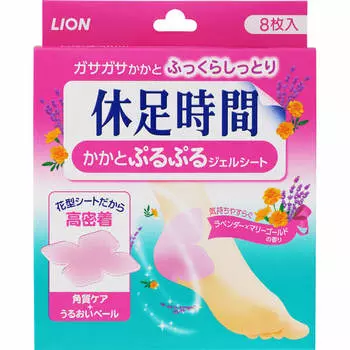 LION Recess Time Heel Puru Puru Gel Sheet Exfoliator, подошва, 8 листов Другое (проверьте замки, очистители языка и т. д.) Уход за кожей:Косметические продукты Удалить tr