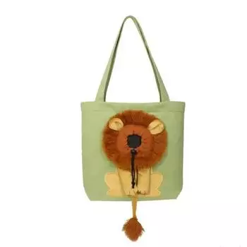 Lion Shaped Pet Travel Bag Slings Shoulder Pet Dog Handbag Pet Carrier Bag Outdoor S зелёный