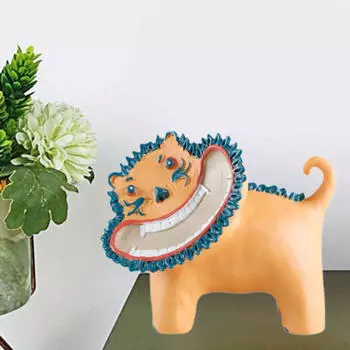 Lion Statue Resin Figurine, Collection Cute Home Decor Animal Sculpture, Desktop Ornament for Living