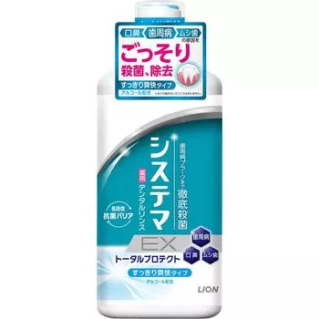 LION Systema EX Dental Rinse - Ополаскиватель для полости рта со спиртом - 450 мл (Квази-лекарство) Профилактика заболеваний пародонта. Прополощите рот в течение 20 секунд, выплюньте.