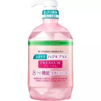 LION Systema HugukiPlus Premium Dental Rinse Fresh Crystal Mint Ополаскиватель для полости рта 900 мл (Квази-лекарство) Профилактика заболеваний пародонта Налейте 20 мл (6-7 раз нажмите