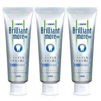 Lion Whitening Brilliant More Double Citrus Mint 3 бутылки еще Эксклюзивный стоматологический продукт (90г) [Блестящий w]