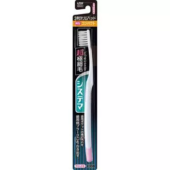 Lion Зубная щетка Systema Компактная, 3 ряда, Тонкая, 1 зубная щетка, Мягкая Зубные щетки для лечения заболеваний пародонта Используйте кончики щетинок, чтобы легко чистить зубы на см