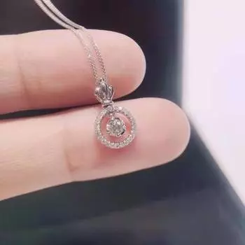 Liontin Safir 1 Karat Emas 18K Asli Berlian Wanita 18K Emas Mawar 45Cm Liontin Perhiasan Kalung Berlian Perhiasan Emas Asli WHITE