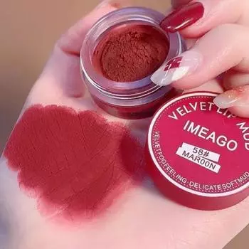 Lip Mousse Matte Lipstick Mud Makeup Palette Red Rouge Long Lasting Tint Cream Pigment Silky Texture Cheek Peach Blush, 58