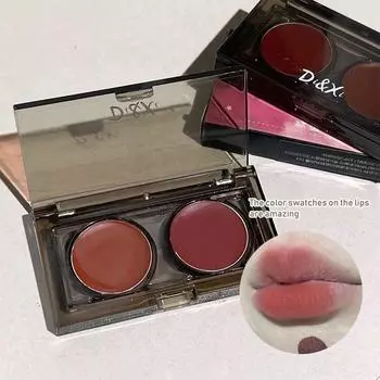 Lip Palette Blush Lipstick Mud Multipurpose Makeup Plate Face Women Cheek Tint Cosmetics Lip Stain Cream Palette Autumn Winter, 02, 1 piece