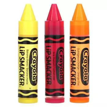 Lip Smacker, Crayola, бальзам для губ, ассорти-упаковка, 3 упаковки, 4 г (0,14 унции) каждый