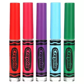 Lip Smacker, Crayola, жидкий блеск для губ, упаковка разных цветов, 5 упаковок, 0,45 жидких унций (14,0 мл)