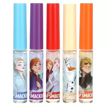 Lip Smacker, Disney Frozen, жидкий блеск для губ, упаковка разных цветов, 5 упаковок, 0,45 жидких унций (14 мл)