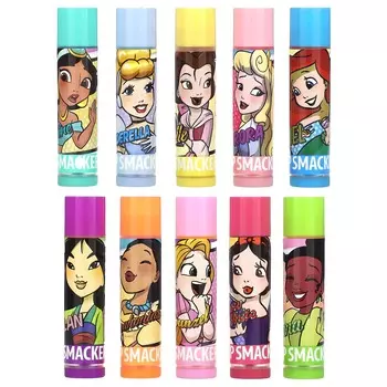 Lip Smacker, Disney Princess, бальзам для губ, разные вкусы, 10 упаковок, 4 г (0,14 унции) каждый