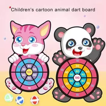 Липкая мультяшная мишень с животными, доска, шарики, дартс, детская игрушка для взаимодействия с родителями E