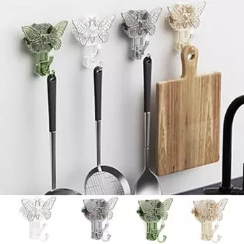 Липкие бабочки, вакуумные вешалки, настенные присоски, крючок для полотенец, спальня золотой